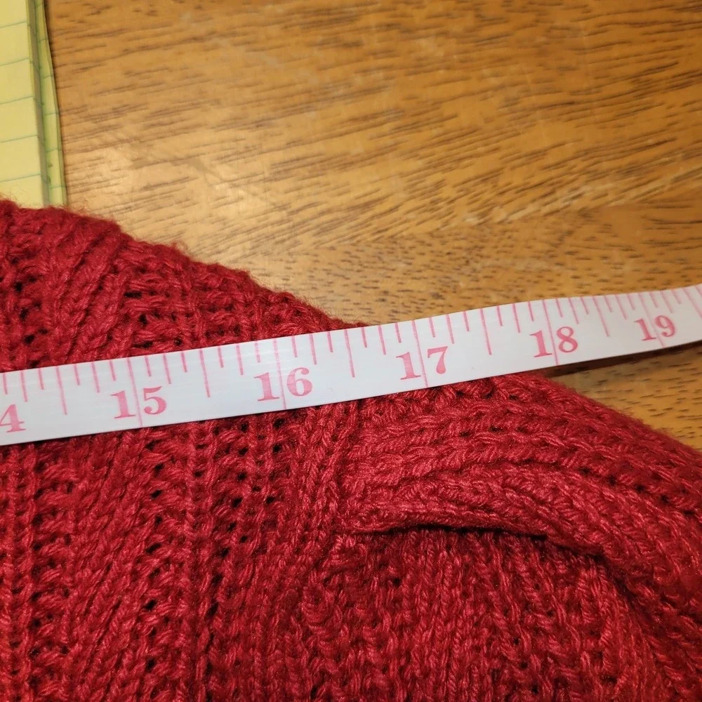 Biltmore Womens Large Cable Knit Sweater‎ Red